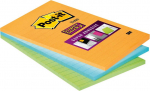 M&auml;rkmepaber iseliimuv Post-it Super Sticky 4645 rainbow joon,3x45 lehte/pk,102x152mm