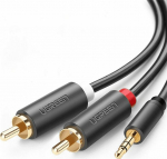 Cable Ugreen Jack 3.5mm - RCA (Cinch) x2 1.5m czarny (UGR509BLK)