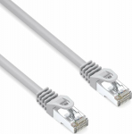 Lsoh S/FTP patchcord, Cat.6a, RJ45 M - RJ45 M, 15 m, double shielded, LSOH, szary, 10 Gb/s economy