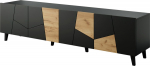 Cama MEBLE RTV cabinet ETNA 200x42x52 black matt + oak craft
