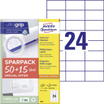Sticker label AVERY Zweckform Ultragrip 70x37mm 50+15 sheets (6605)