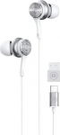 Maxell XC1 USB-C wired headphones with USB-A adapter white