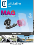 Cellularline Touch Mag Suction Cup Magnetic Holder with Glass Suction Cup and Support MagSafe czarny