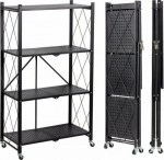 Topeshop Warehouse rack on wheels, folding, FS004, 72x34x127 cm, czarny