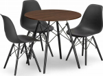 Leobert TODI round table set 80 ash + 3 OSAKA chairs black