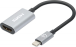 MANHATTAN USB-C To HDMI adapter 4K 60Hz Alu Space grau