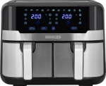 Heinrich&lsquo;&rsquo;s HFR 8214 Double hot air fryer 2 x 4.5 l = 9.0 l 1300-2400 W Black - Silver