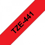 Brother Tape Black on Red 18mm, Laminated tape 18mm, Black on