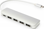 Digitus HUB/Hub 4-portowy USB 3.0 SuperSpeed z Typ C Power Delivery, aluminium
