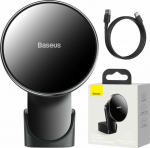 Baseus Baseus Holder Big Energy Car Holder with Inductive Charger 15W do series iPhone 12 (czarny)