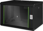 Digitus | Wall Mounting Cabinet | DN-19 07-U-SW | Black | IP protection class: IP20; Front door: Glass door, single opening; Cabinet type: Wall mounting cabinet; Equipment mounting depth min.-max.: 305-370 mm; Load capacity: 100 kg; Dimensions 420 x  ...