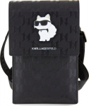 Karl Lagerfeld Saffiano Monogram Choupette NFT Wallet Phone Bag / black