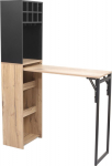Bar shelf with table HANNES 44x122(30)xH170cm, rustic melamine