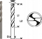 BOS DRILL STAND. HSS-G 135 '9.0/81MM 1PC