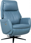 Recline armchair DAMIANO with electric mechanism, blue leather