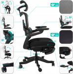 Songmics Nario-500 Extremely ergonomic office chair with a footrest and full adjustment