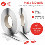 Label-the-cable LTC Velcro role Easy Tape Strap 8mx20mm Bundle up&Arrange white