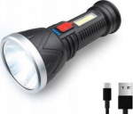 Flashlight Hand LTC 1-LED XPE+COB 3W 500lm, battery 2400mAh, IP65, USB-C