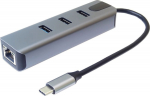 PremiumCord Adapter USB-C on Gigabit 10/100/1000Mbps + 3x USB3.2 connector