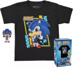 Funko Pocket Pop! & Tee (Child): Sonic (Flocked) Vinyl Figure and T Shirt (L)