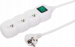 D&Uuml;WI D&uuml;wi Power Strip Extension Cord with Switch 3 jack 1m White power strip