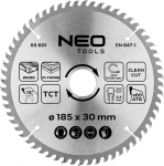 Neo Circular saw blade, widiowa, 185 x 30 mm, 60 teeth