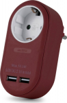 Entac Steckdosenadapter + 2x USB-A burgundy