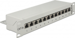 Delock Patch Panel - CAT 6a - RJ-45 X 12 - Hellgrau, RAL 7035 - 1U - 25.4 cm (10")
