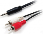 Equip jack male / 2x RCA male 2m, 3.5mm Male to 2xRCA Male