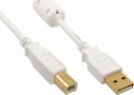 Cable USB InLine USB-A - USB-B 1 m White (34510W)