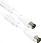 Alcasa Good Connections SAT Antennenkabel - Coax plug to coax socket - 2x Mantelstromfilter (Ferritkern) - Double shielding - shielding factor > 95dB - wei&szlig; - 50m