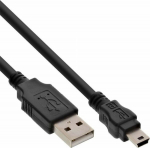 Cable USB InLine USB-A - miniUSB 5 m Czarny (33107L)
