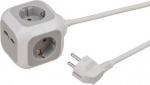 Brennenstuhl Steckdosenw&uuml;rfel 4x + 2x USB 1.4m Kabel