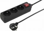 Power Strip PremiumCord 3 jack 2 m czarna (ppa3k-02bk)