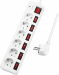 Logilink power strip 6-fach,6xCEE 7/3, m. 7Schalter,wei&szlig;