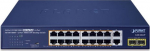 Planet 16-Port 10/100/1000T 802.3at PoE + 2-Port 10/100/1000T + 2-Port 1000X SFP Unmanaged Gigabit Ethernet Switch &nbsp;(185W PoE Budget, Standard/VLAN/Extend mode, supports PD alive check, desktop size with rackmount kit)