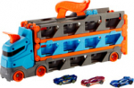 Hot Wheels 2-in-1 Racetrack Transporter Toy Vehicle (Blue/Orange)