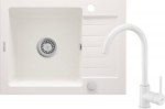 Deante Zorba granite sink with tap 1-chamber with a drainer