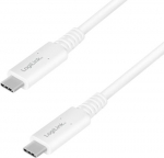 Logilink USB 4 Anschlusskabel USB-C Gen3x2, E-mark, 8K, wei&szlig;