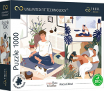 Trefl Puzzle 1000 Peace of Mind Unlimited Fit Technology, yoga, coffee and cats titled