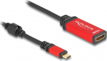 Delock Videoadapter - 24 pin USB-C male to HDMI female - 20 cm - Schwarz / Rot - unterst&uuml;tzt 8K 60 Hz (7680 x 4320)