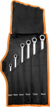 Neo Ratcheting ring wrenches, long, zestaw 6 szt., 8 - 19 mm, soft case