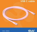 Club3D Lifestyle USB-C Kabel PD 240W,20Gbps 2m pink St/St retail