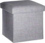 Atmosphera Pouf with storage, 38 x 38 cm, Folding, kolor szary