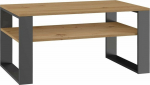 Topeshop Coffee table with a shelf, Modern, 90x58x50 cm, antracyt, dąb artisan, mat