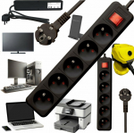 Bounn Power Strip BOUNN Power Strip zasilaj&Auml; ca antyprzepi&Auml; Qualitative 5 sockets 5 m czarna 16A