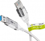 Wentronic Goobay Ethernet cable USB-A 3.0 auf RJ45 Slim 7.5 m - connects router modem or (74382)