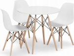 Leobert TODI round table set 80 white + 3 OSAKA chairs white
