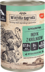 WIEJSKA ZAGRODA Turkey with rabbit - wet dog food - 400g