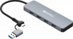 Sandberg USB-C/A to 4xUSB 3.0 Hub, USB-C/A to 4xUSB 3.0 Hub